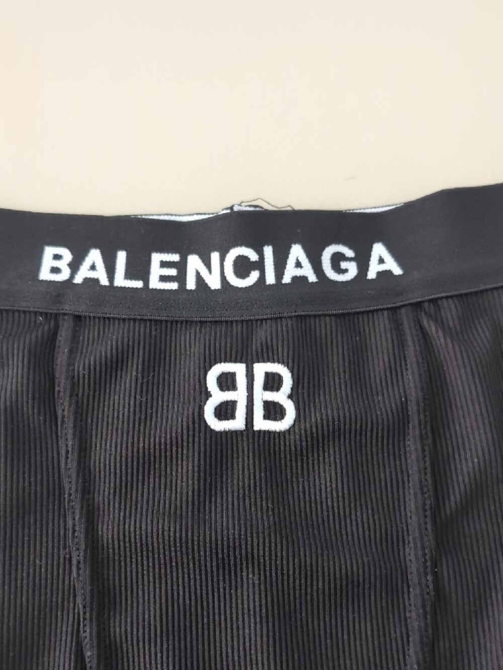 Balenciaga Men’s Black Ribbed Logo Boxer Briefs L - Picture 2 of 8